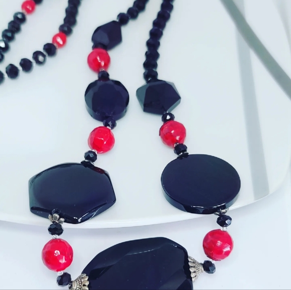 Black agate beads necklace - Picture 4 of 4